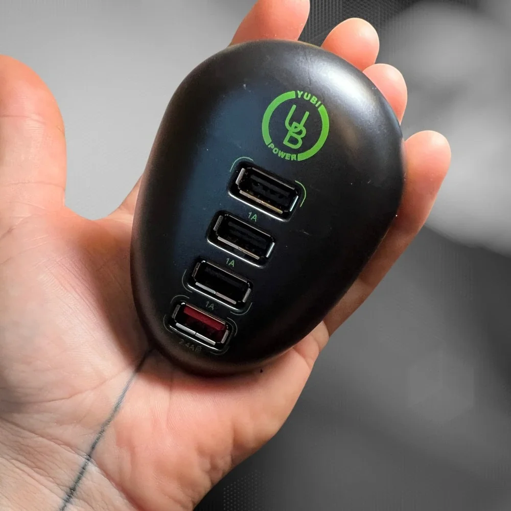 EURO Travel Power Adapter Station Yubi Power USB Wall Charger Black 4‎ PORT EUC